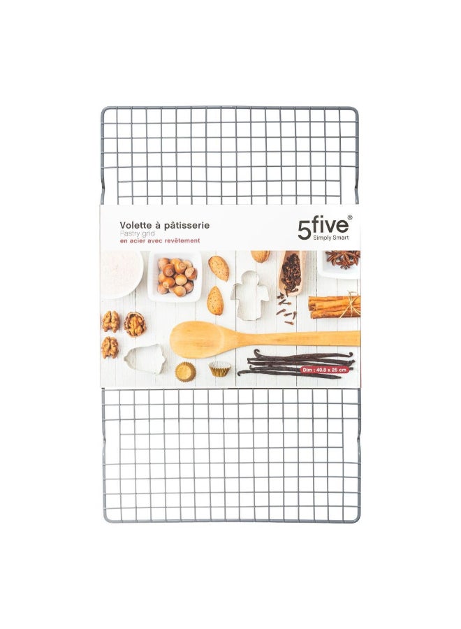 Five Simply Smart Rectangular Powder Coated Steel Pastry Grid Grey 8.2 x 2 x 25.3 cm 151183 - Image 2