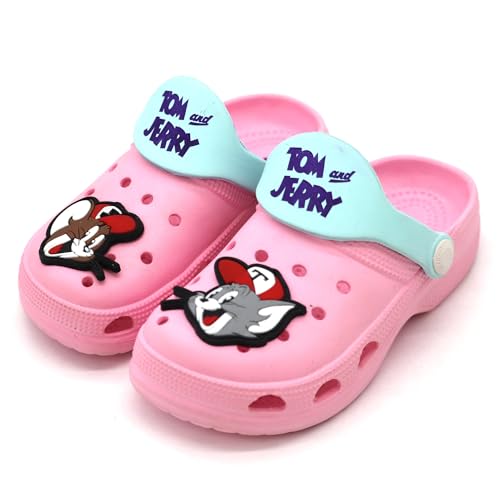 SVAAR Tom & Jerry Kid's Attractive Clogs with Authentic Tom & Jerry Charms and Adjustable Back Strap Baby Pink - Image 1