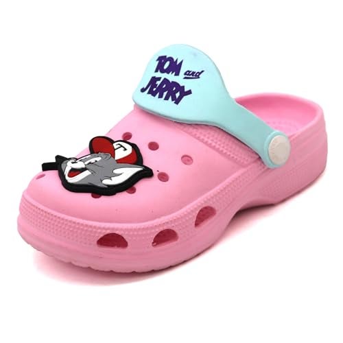 SVAAR Tom & Jerry Kid's Attractive Clogs with Authentic Tom & Jerry Charms and Adjustable Back Strap Baby Pink - Image 3