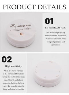 DUNISO Water Leak Detector，household ABS leak detector, intelligent leak detection alarm, with battery and high decibel speaker, detachable, suitable for basement, bathroom, laundry room, kitchen, garage，white  - Image 4