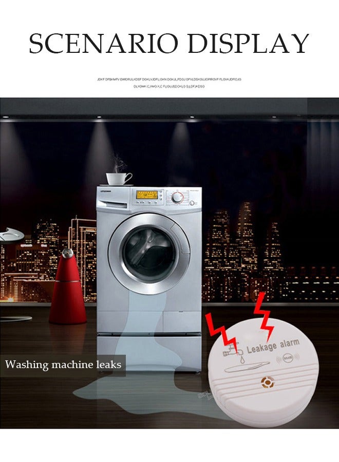 DUNISO Water Leak Detector，household ABS leak detector, intelligent leak detection alarm, with battery and high decibel speaker, detachable, suitable for basement, bathroom, laundry room, kitchen, garage，white  - Image 5