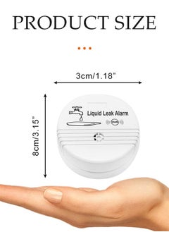 DUNISO Water Leak Detector，household ABS leak detector, intelligent leak detection alarm, with battery and high decibel speaker, detachable, suitable for basement, bathroom, laundry room, kitchen, garage，white  - Image 2