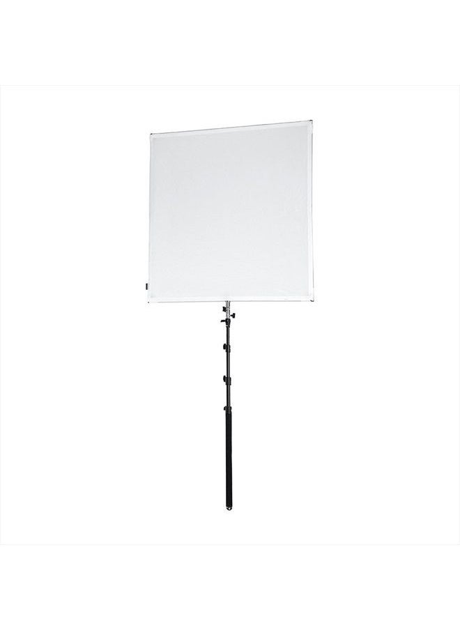 Fotodiox - Pro Studio Solutions 110x110cm (43x43in) Boom Sun Scrim Kit – Collapsible Frame with Diffusion, Silver/White Cover, Boom Handle & Carry Case - Image 1