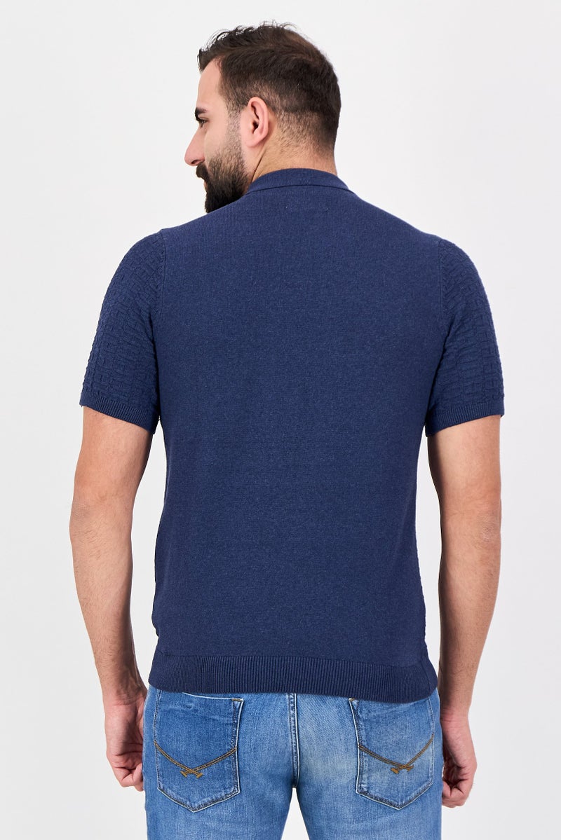 Threadbare قميص بولو قصير الأكمام بتصميم عادي للرجال، أزرق داكن - Image 3