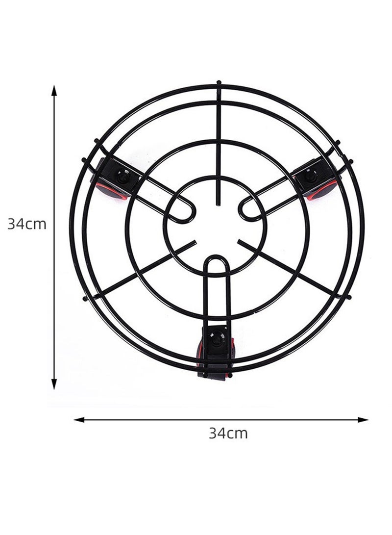 Durable Iron Plant Stand for Flower Pot With Universal Wheel Indoor Or Outdoor Movable Heavy Duty Potted Holder Garden Round Supports Rack for Planter  - Image 3