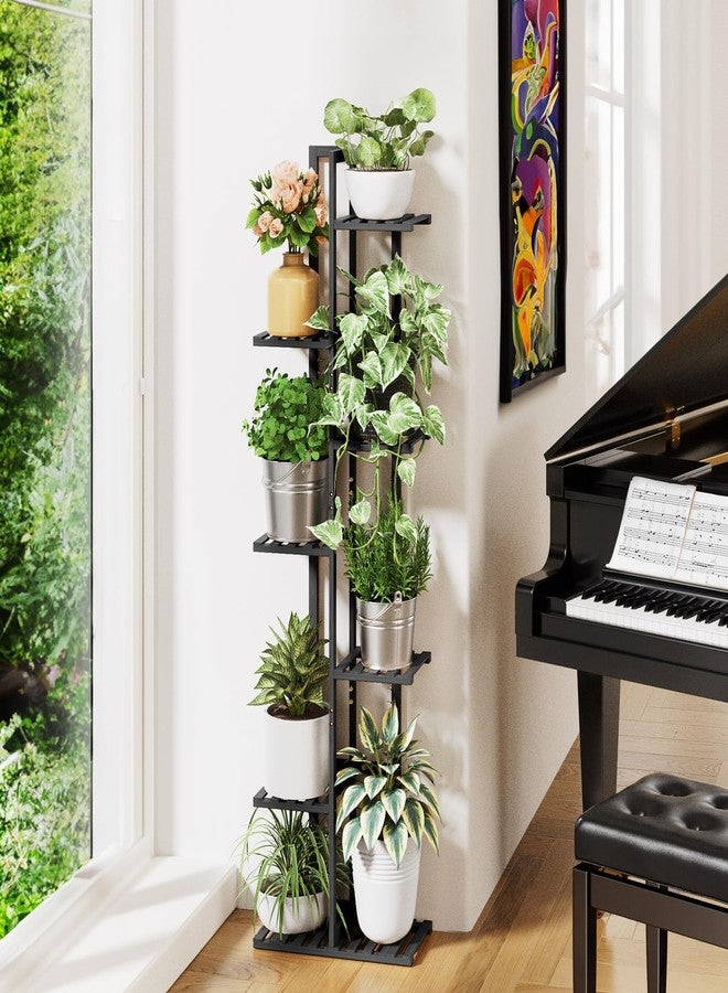 ROSSNY Plant Stand Indoor, 7 Tier 8 Potted Bamboo Plant Stands for Indoor Plants, Corner Plant Stand, Tiered Plant Stands, Plant Shelf For Indoor, Planter Holder for Multiple Plants Indoor Tall, Black - Image 5