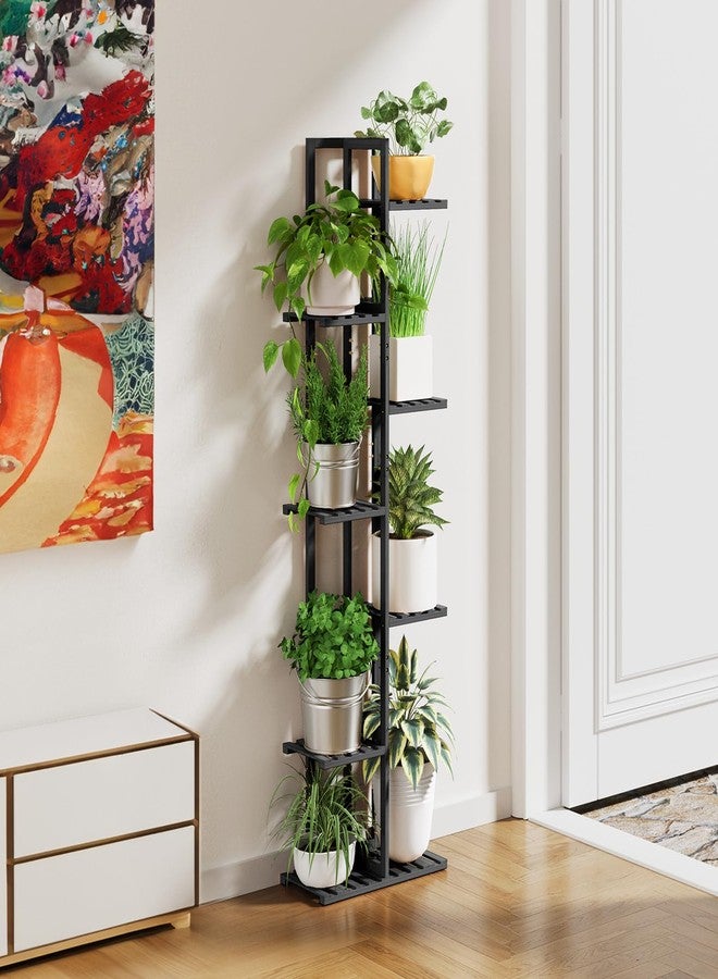 ROSSNY Plant Stand Indoor, 7 Tier 8 Potted Bamboo Plant Stands for Indoor Plants, Corner Plant Stand, Tiered Plant Stands, Plant Shelf For Indoor, Planter Holder for Multiple Plants Indoor Tall, Black - Image 4