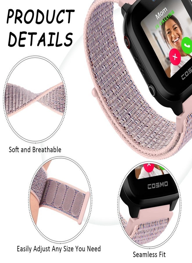 Mugust Nylon Bands for Bark Watch Band, Adjustable Breathable Nylon Replacement Strap for Kids, 3 PACK (Black+Blue+Pink) - Image 2