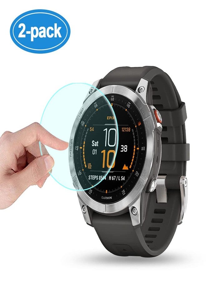 Poyiccot 2Pack Compatible with Garmin epix Gen 2 Screen Protector, 9H Hardness Tempered Glass Screen Protector Compatible With Garmin epix Gen 2 Smartwatch [Full Cover Protective ] [Anti Scratch] - Image 2