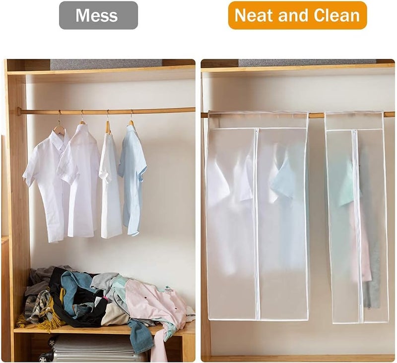 XIAKE Garment Bags M/oth-proof Dust Cover Coat Hanging Clothes Storage Bag Premium Thickened Clothing Organizer Moisture-proof Dust-proof Clothes Cover - Image 5
