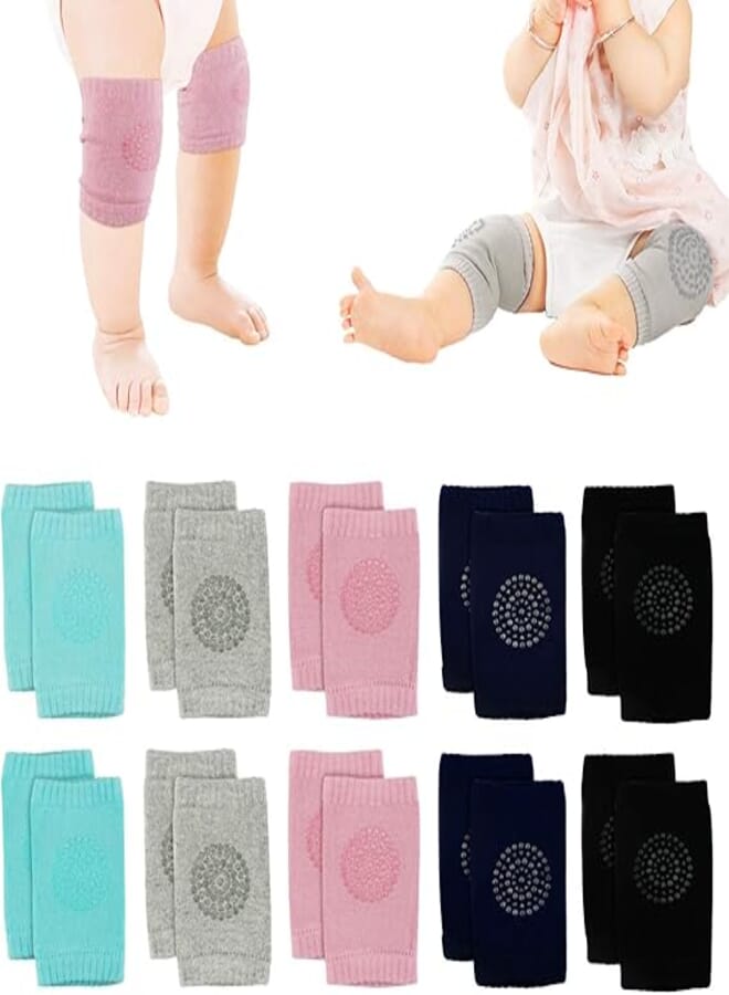 Nextnol Nextnol 5 Pairs Baby Crawling Anti-Slip Knee, Unisex Baby Toddlers Kneepads,Adjustable Knee Elbow Pads Crawling,Safety Protector for 9 months - 2 years 