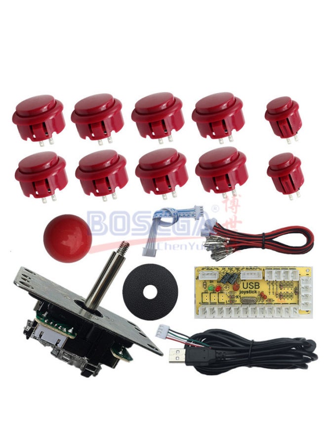 Generic - Usb Arcade Joystick Circuit Board Sanwa Joystick Accessories Card on Switch Digital Computer Game-Product Color:Red - Image 1
