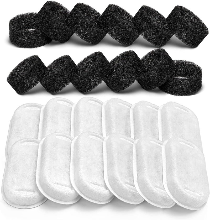 SOOFPET 24 Filter for Cat Fountain, 12 Pieces Filters + 12 Pieces Foam Filters for Drinking Fountain for Cat, Triple Filtering, Meets 2-4 Months Replacement Needs, Suitable for S2 - Image 1
