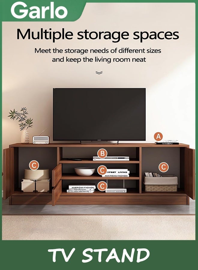 Garlo TV Stand, Mid-Century Modern Television Stand, Farmhouse Entertainment Center with Storage, Media Console Credenza Table for Living Room, Bedroom - Image 4