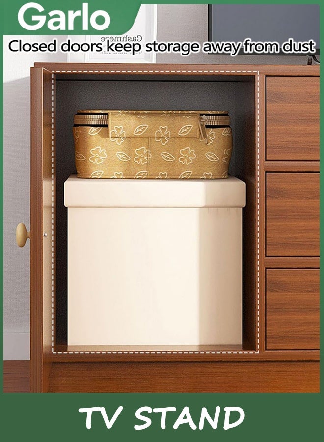 Garlo TV Stand, Mid-Century Modern Television Stand, Farmhouse Entertainment Center with Storage, Media Console Credenza Table for Living Room, Bedroom - Image 3