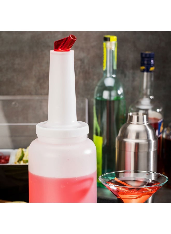 2.5 Quart Juice Pourer Bottle, 1 Leak-Resistant Store And Pour Container - Dispensing Lid, Storage Lid, Red Plastic Juice Bar Container, Dishwashable, For Pouring And Storing Drinks