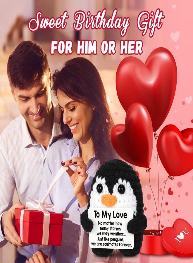 CryCarrot Gifts for Him Her Boyfriend Girlfriend, To My Love Handmade Crochet Penguin Present, Wedding Anniversary Birthday Gift for Women Men, Romantic I Love You Gift for Couples Wife Husband Christmas - Image 4