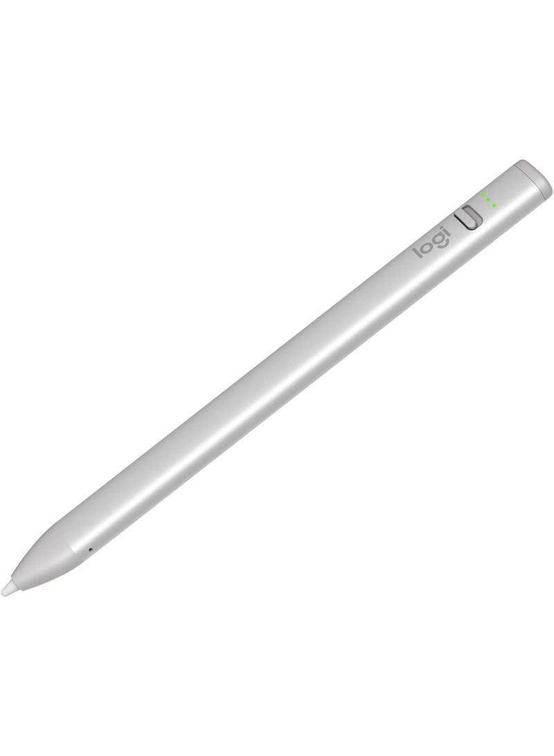 Crayon Digital Pencil for iPad (USB C Port Compatibility Only) With Fast USB C Charger - Silver