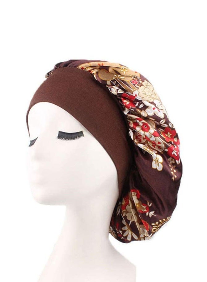 Generic 3pcs Wide Band Silk Satin Bonnet Night Head Cover Soft Hair Turban Chemo Caps with Elastic Band Loss Hats Women - Image 3