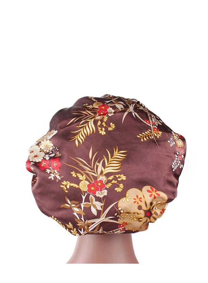 Generic 3pcs Wide Band Silk Satin Bonnet Night Head Cover Soft Hair Turban Chemo Caps with Elastic Band Loss Hats Women - Image 4