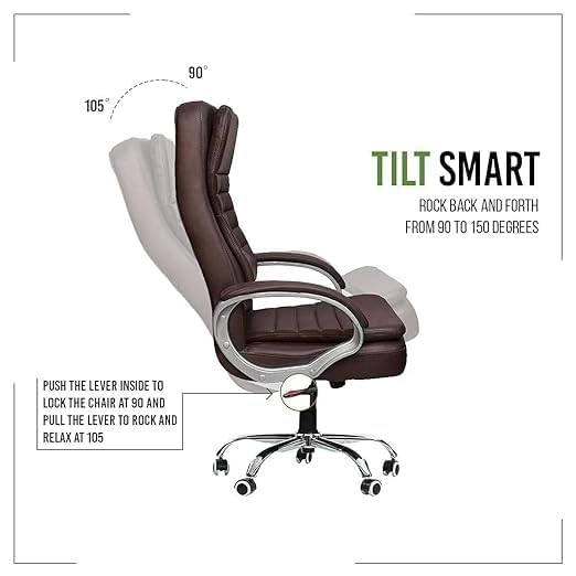 M. E. Traders Office Chair Mesh High Back Desk Chair with Adjustable Lumbar Support Armrests and Advanced Mechanism for Comfort Stylish Brown Computer Chair - Image 3
