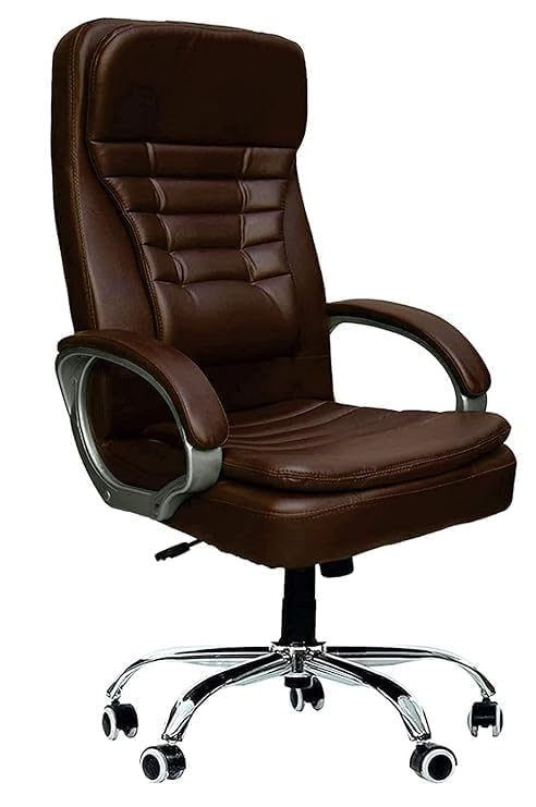 M. E. Traders Office Chair Mesh High Back Desk Chair with Adjustable Lumbar Support Armrests and Advanced Mechanism for Comfort Stylish Brown Computer Chair - Image 1