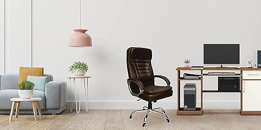 M. E. Traders Office Chair Mesh High Back Desk Chair with Adjustable Lumbar Support Armrests and Advanced Mechanism for Comfort Stylish Brown Computer Chair - Image 2