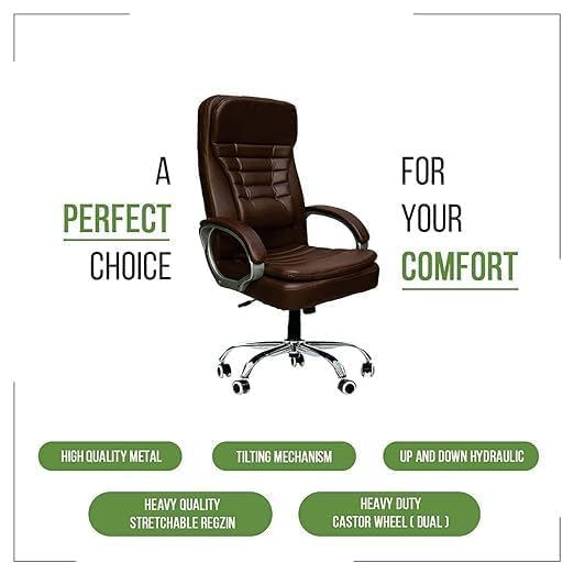 M. E. Traders Office Chair Mesh High Back Desk Chair with Adjustable Lumbar Support Armrests and Advanced Mechanism for Comfort Stylish Brown Computer Chair - Image 4