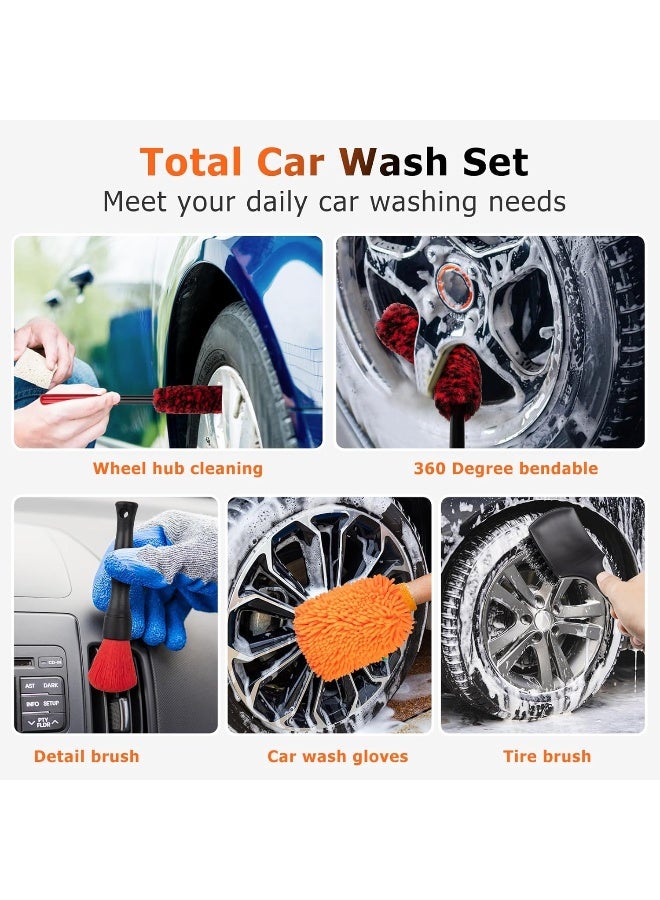 Preciva Car Detailing Kit, Car Wheel Cleaning Brush Kit - Image 2