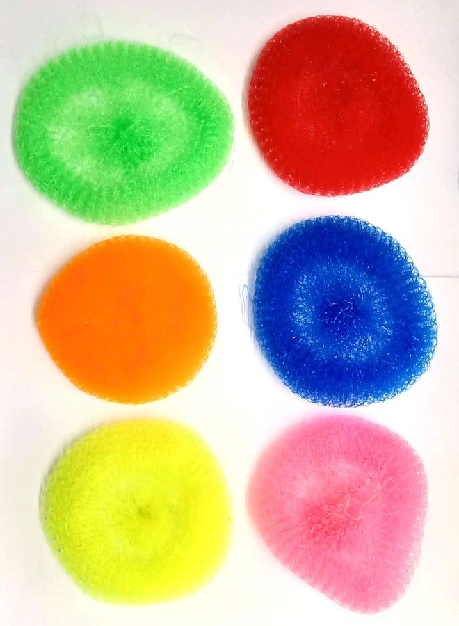 Blue Hut Nylon Plastic Scrub Pads Multi Colour Foam Pad Sponge Scourer Kitchen Scrubber for Dish Utensils Tiles Cleaning Pack of 6 (11 cm) - Image 1