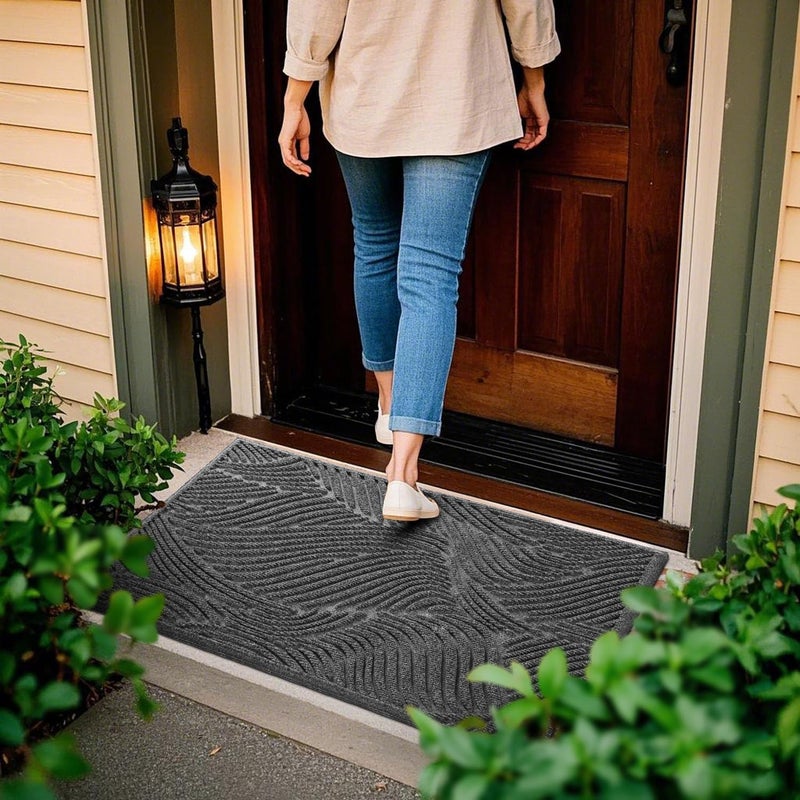 Yimobra Front Door Mat Outdoor Entrance, Ultra Water Absorbent Doormat, Heavy Duty Patio Guard Welcome Matt, Non-Slip Rubber Backing, Easy Clean Shoe Scraper, Indoor, Entryway, 29.5x17 Inch, Dark Grey - Image 3