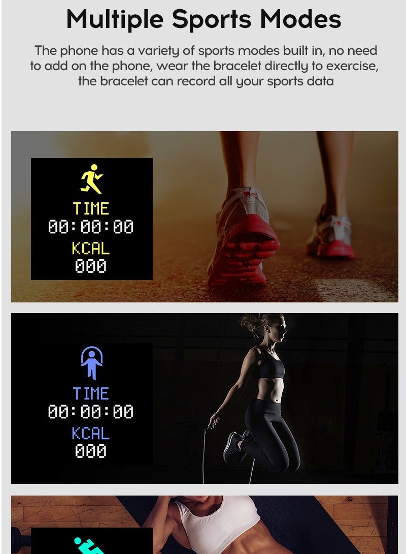 New Smart Bracelet Sports Mode Heart Rate Monitoring Pedometer Sports Bracelet White - Image 3