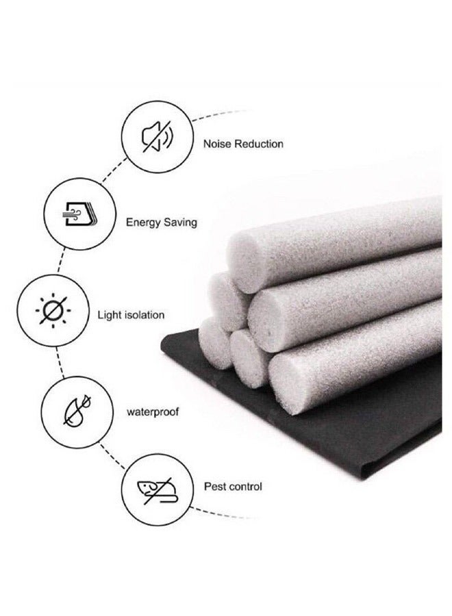 Double Door Draft Prevent Insects and Dust Cuttable And Washable Door Seam And Bottom Sealing Strip Windproof And Insect-proof Silent Door Seam Sealing Strip Door And Window Sound Insulation Black 1piece  - Image 3