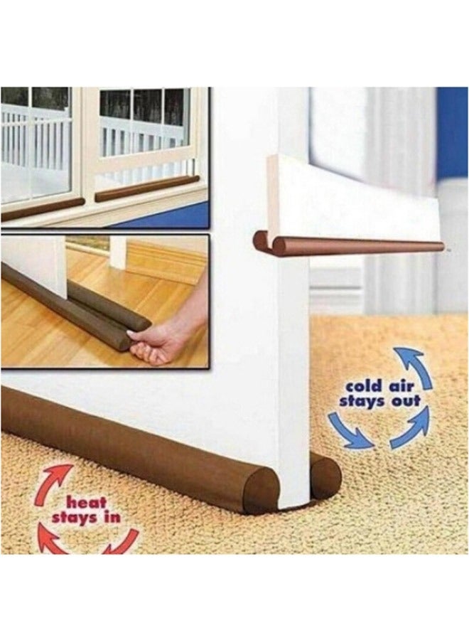 Double Door Draft Prevent Insects and Dust Cuttable And Washable Door Seam And Bottom Sealing Strip Windproof And Insect-proof Silent Door Seam Sealing Strip Door And Window Sound Insulation Black 1piece  - Image 4