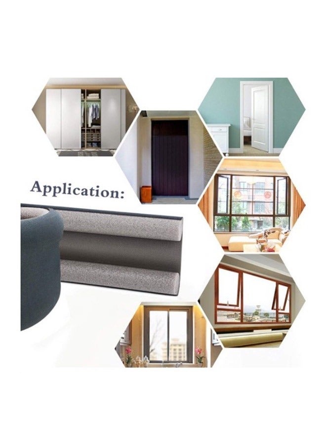 Double Door Draft Prevent Insects and Dust Cuttable And Washable Door Seam And Bottom Sealing Strip Windproof And Insect-proof Silent Door Seam Sealing Strip Door And Window Sound Insulation Black 1piece  - Image 2