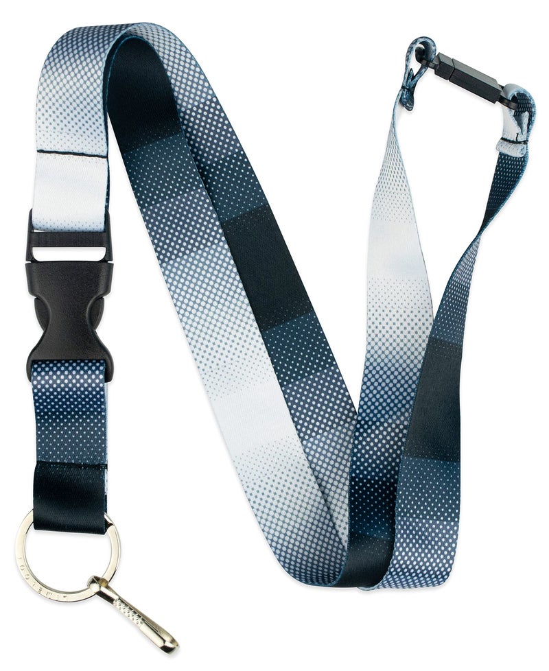 Limeloot Greyscale Breakaway Lanyard for Men and Women - Mens Lanyard Black Grey White Design with Release Buckle, and Flat Ring. - Image 4