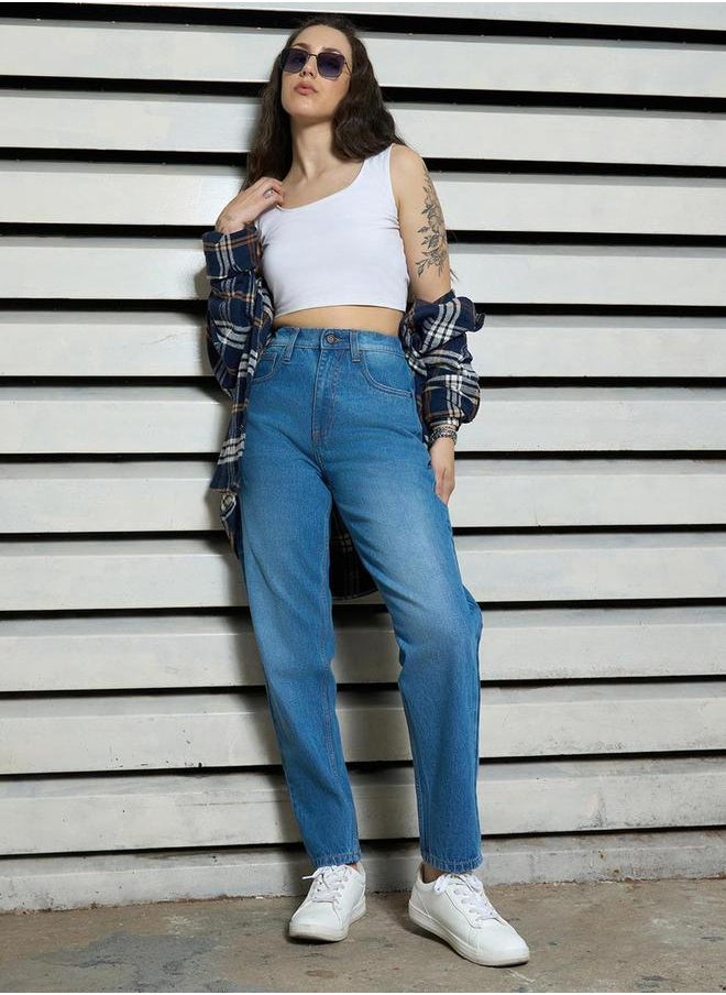 HIGH STAR - High Rise Regular Fit Jeans by Styli - Image 1