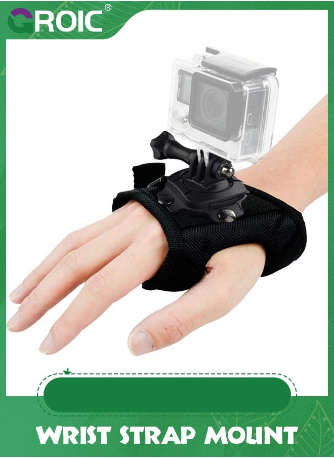 GROIC Wrist Strap Mount 360 Degree Panoramic Swiveling Glove Style Hand Mounts Strip Belt with Screw for GoPro Hero 8 7 6 5 4 Black Session, DJI OSMO Action, Xiaoyi, AKASO Camera Accessories  - Image 1