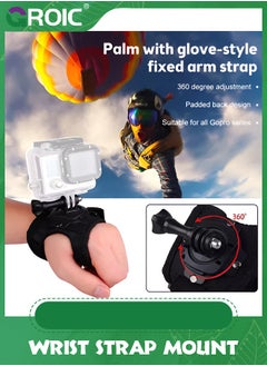 GROIC Wrist Strap Mount 360 Degree Panoramic Swiveling Glove Style Hand Mounts Strip Belt with Screw for GoPro Hero 8 7 6 5 4 Black Session, DJI OSMO Action, Xiaoyi, AKASO Camera Accessories  - Image 2