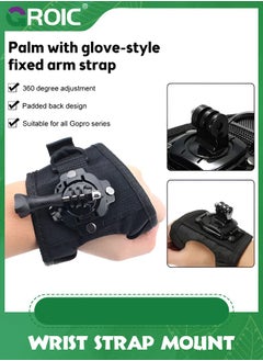 GROIC Wrist Strap Mount 360 Degree Panoramic Swiveling Glove Style Hand Mounts Strip Belt with Screw for GoPro Hero 8 7 6 5 4 Black Session, DJI OSMO Action, Xiaoyi, AKASO Camera Accessories  - Image 4