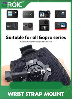 GROIC Wrist Strap Mount 360 Degree Panoramic Swiveling Glove Style Hand Mounts Strip Belt with Screw for GoPro Hero 8 7 6 5 4 Black Session, DJI OSMO Action, Xiaoyi, AKASO Camera Accessories  - Image 3