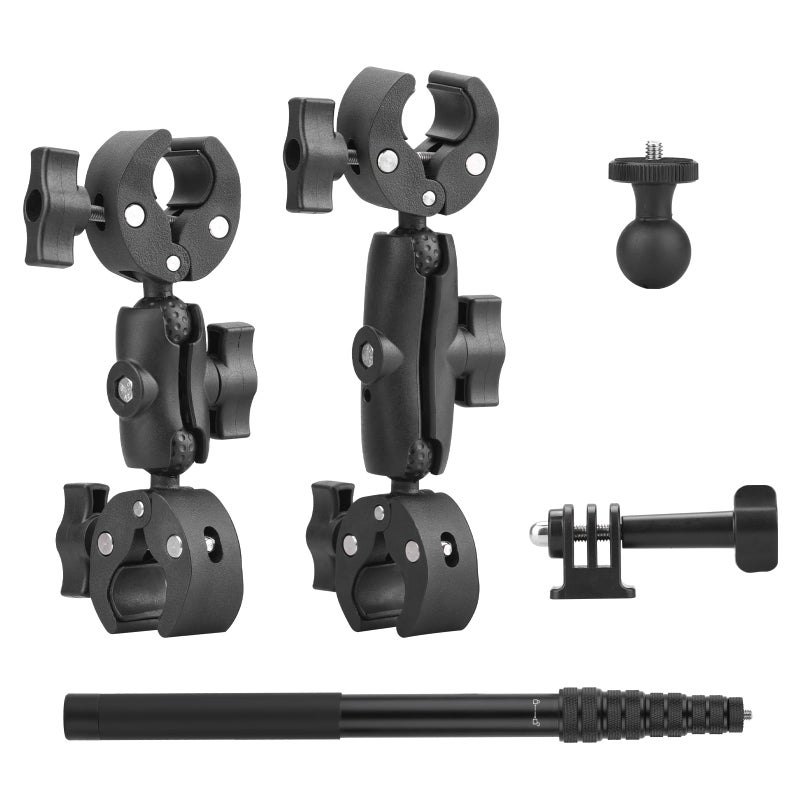 BRDRC Motorcycle Mount for Insta360 X5 X4, Bike Handlebar Clamp Mounts 59" Invisible Selfie Stick Bundle Kit for Insta 360 X5 X4 X3 X2 X ONE, for DJI OSMO 360, for GoPro Camera Accessories - Image 1
