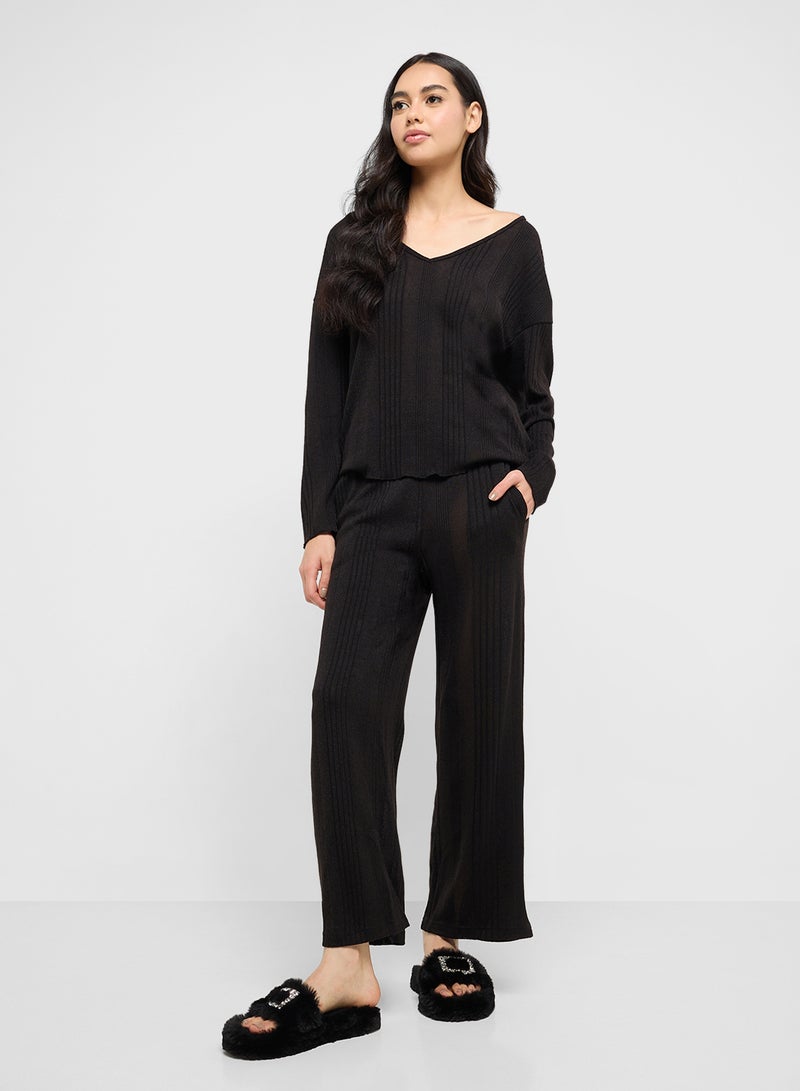 جينجر طقم بيجامة مريح بياقة مدورة وسروال - Image 5