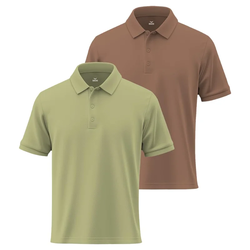 NOBERO Men's Cotton Polo Shirt Pack