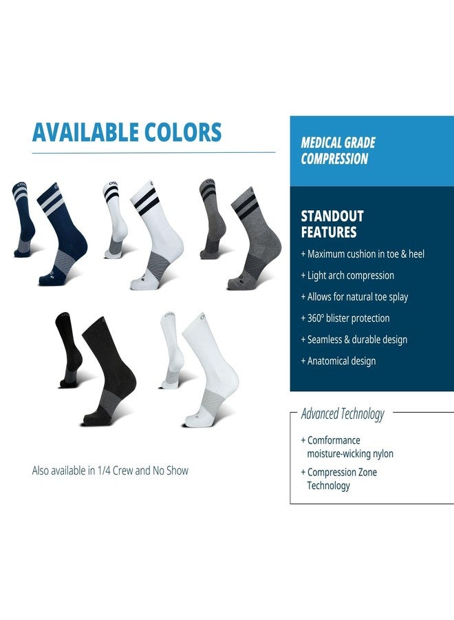 OS1st Wicked Comfort Crew Socks with light compression for maximum cushion, blister protection and breathable fabric (US, Alpha, X-Large, Regular, Regular, Black) - Image 4