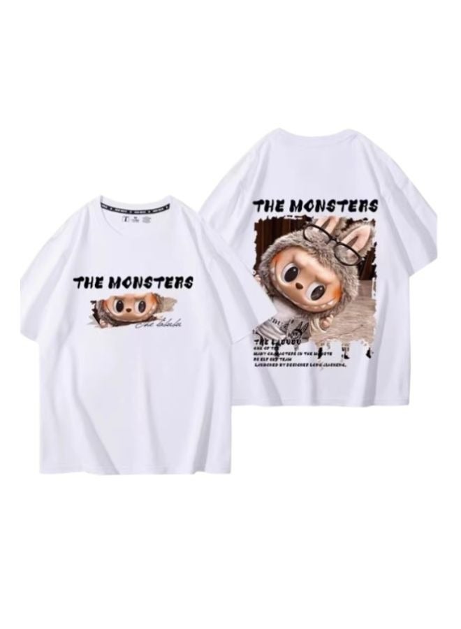 لابوبو تي شيرت جرافيكي بطبعة لابوبو الوحش