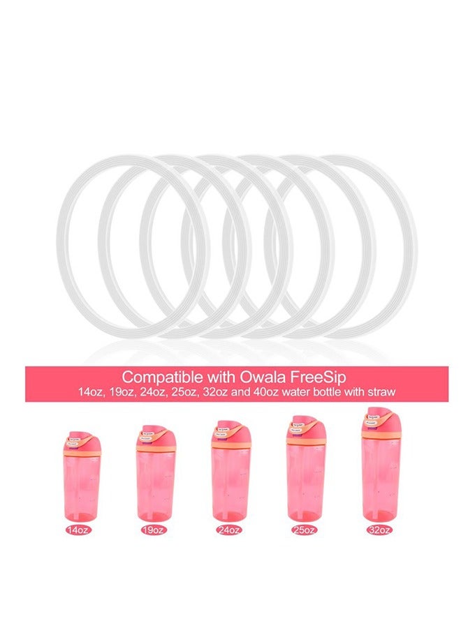 6 Pack Water Bottle Gasket Replacement for Owala FreeSip, Silicone Lid Seal O Ring Sealing Gaskets Replacement Parts Accessories Compatible with Owala Stainless Steel Cup （White） - Image 3