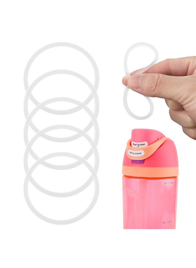 6 Pack Water Bottle Gasket Replacement for Owala FreeSip, Silicone Lid Seal O Ring Sealing Gaskets Replacement Parts Accessories Compatible with Owala Stainless Steel Cup （White） - Image 1
