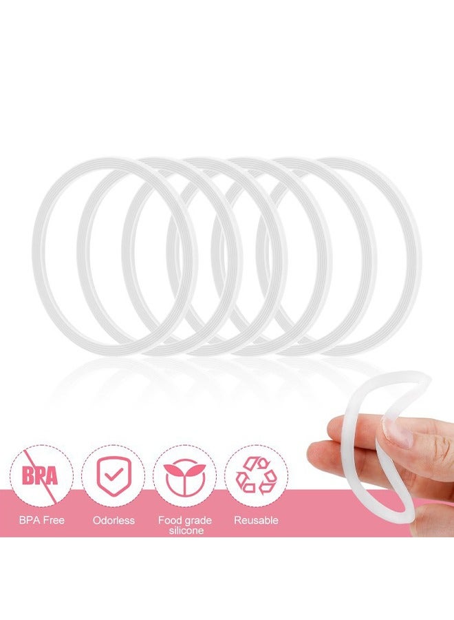 6 Pack Water Bottle Gasket Replacement for Owala FreeSip, Silicone Lid Seal O Ring Sealing Gaskets Replacement Parts Accessories Compatible with Owala Stainless Steel Cup （White） - Image 2