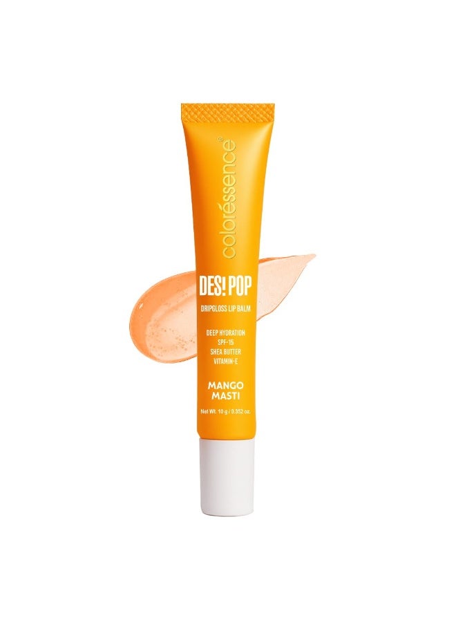 Coloressence Desi Pop DripGloss Lip Balm SPF-15, Mango Masti, 10gm | Deep Hydration | Enriched with Vitamin E, Shea Butter & Coconut Oil - Image 1